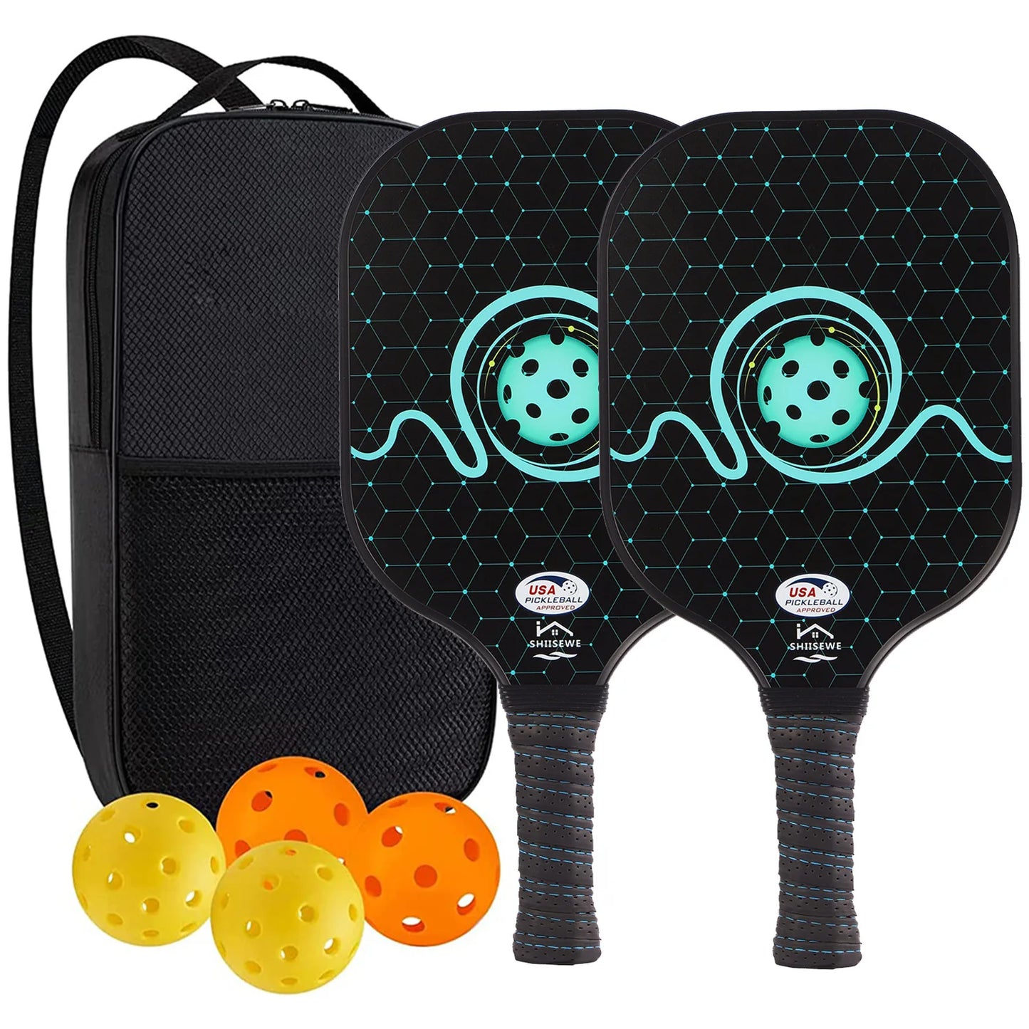 Pickleball Paddle Carbon Fiber USAPA Approved Pickleball Set Sports 6 pieces with packaging Outdoor Beach Tennis Racket