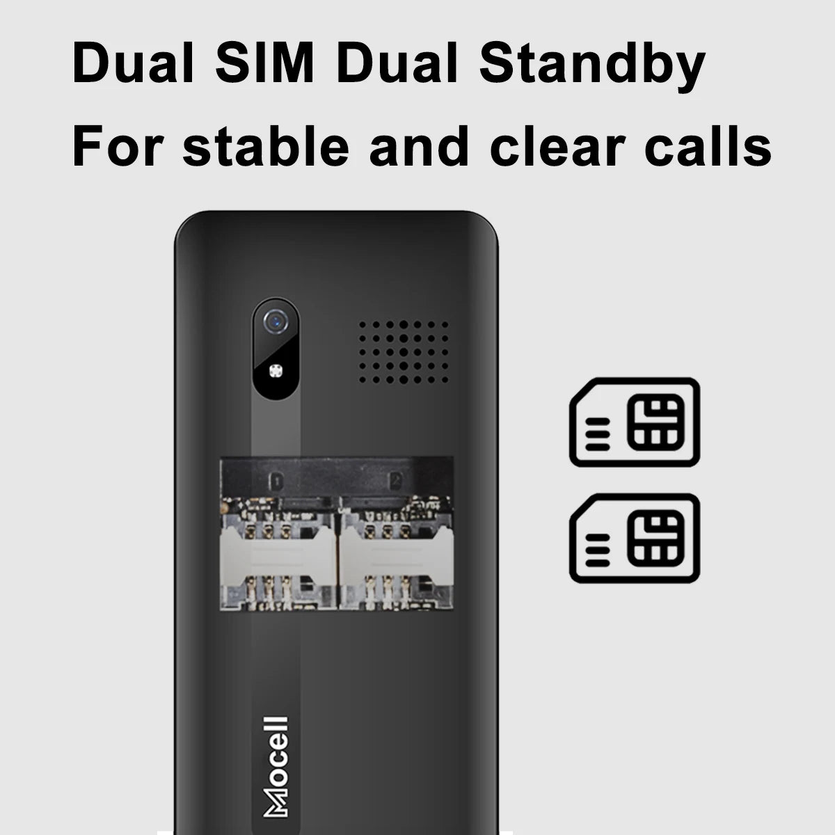 Mocell MC1806 Feature Phone 1.77" Display Digital Camera Dual Sim Loud Speaeker MP3 MP4 FM Radio Sound Recorder Senior Phone