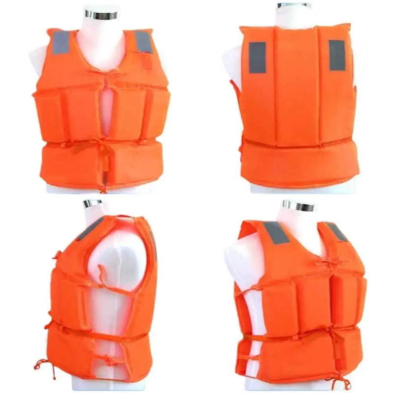 1Pcs Zipper Safety Life Jacket For Adult Flood Rescue Vest Emergency Flotation Device With Pockets Water Survival Safety Gear