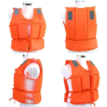 1Pcs Zipper Safety Life Jacket For Adult Flood Rescue Vest Emergency Flotation Device With Pockets Water Survival Safety Gear