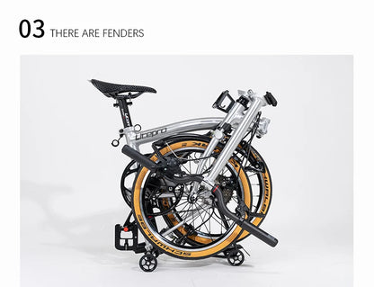 Litepro S9 Aluminum Alloy Frame 16 Inch 9 Speed Tri-fold Bicycle S /Y BAR Light Weight Foldable Bicycle Mini Folding Bike