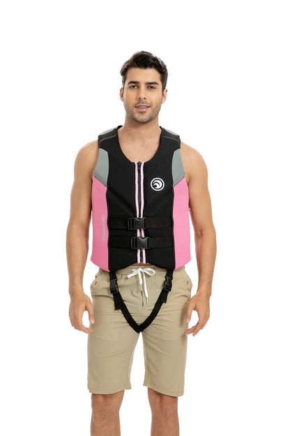 Life Jacket Adult Neoprene Life Vest Surf Raft Kayak Fishing Jet Ski Vest Water Sport Swimming Rescue Super Buoyancy Life Jacket