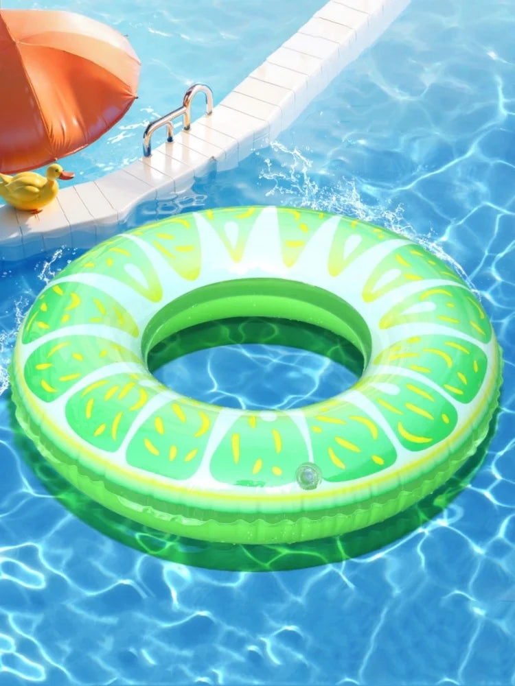Fruit pool float, watermelon kiwi orange lemon swim ring, beach ball - inflatable tube floating water toys