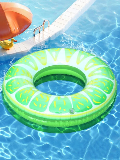 Fruit pool float, watermelon kiwi orange lemon swim ring, beach ball - inflatable tube floating water toys