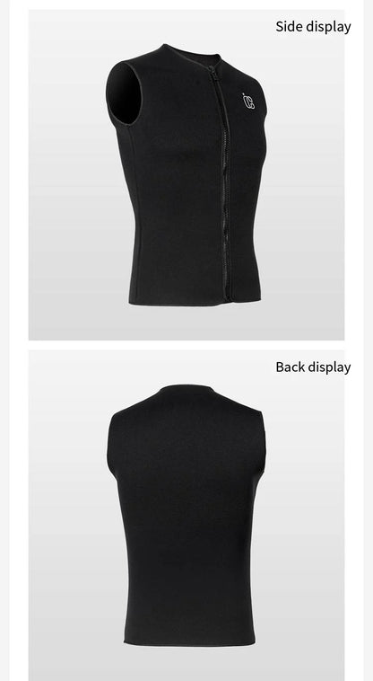 3MM Men Women Sleeveless Wetsuit Top No Hood Neoprene Thermal Vest for Scuba Diving Surfing Kayaking Swimming Water Sports