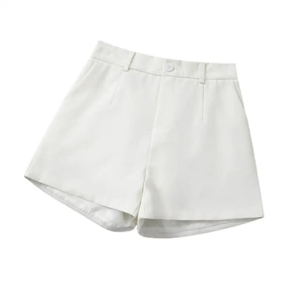 Women Suit Shorts Elegant High Waist White A Line Wide Leg Suit Short Commute Summer Suit Shorts Casual Slim Hot Short Pants