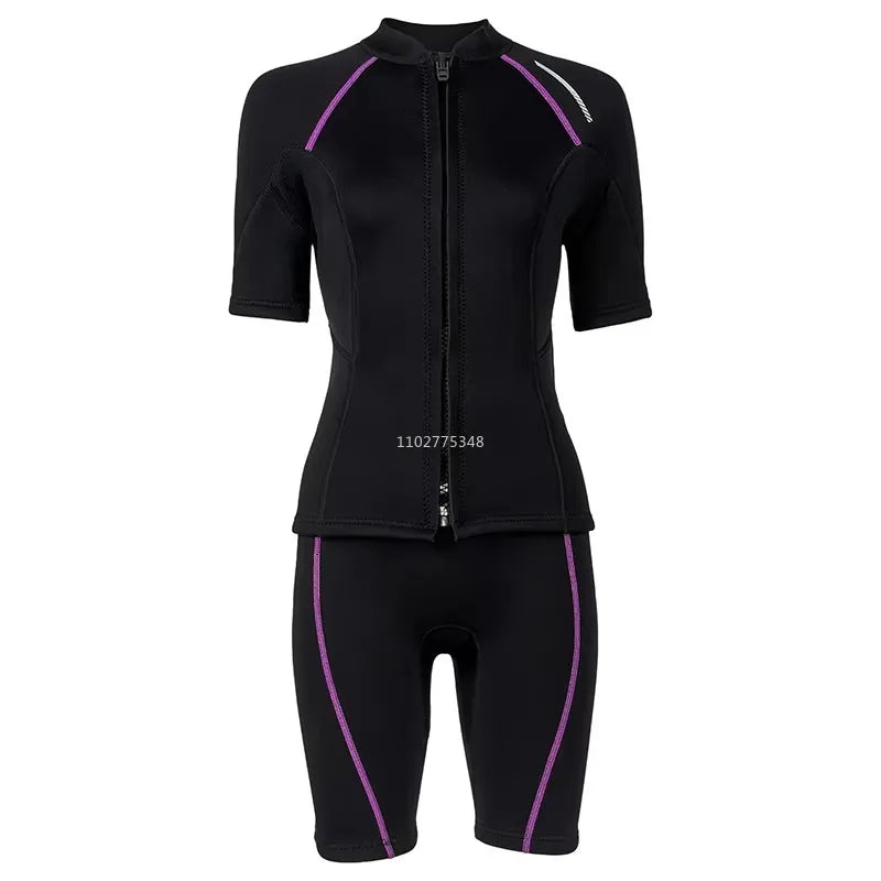 1.5MM Wetsuits for Mens Womens Front Zip Diving Suits Neoprene Short Sleeve Wet Suit for Surfing Diving Swimming Snorkeling