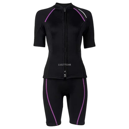 1.5MM Wetsuits for Mens Womens Front Zip Diving Suits Neoprene Short Sleeve Wet Suit for Surfing Diving Swimming Snorkeling