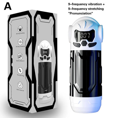 Masturbator Adult Sex Toys for Men 3 in 1 Automatic Thrusting Sucking Vibration Mode Blowjob Simulated Vagina Male Sex Supplies