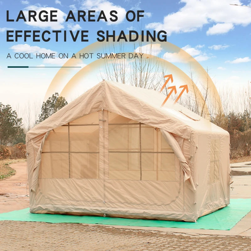 Outdoor Outdoor Camping Style Inflatable Tent Overnight Rainproof Thickeneded Camping Style Outdoor Cabin Roof 8 Square Meters