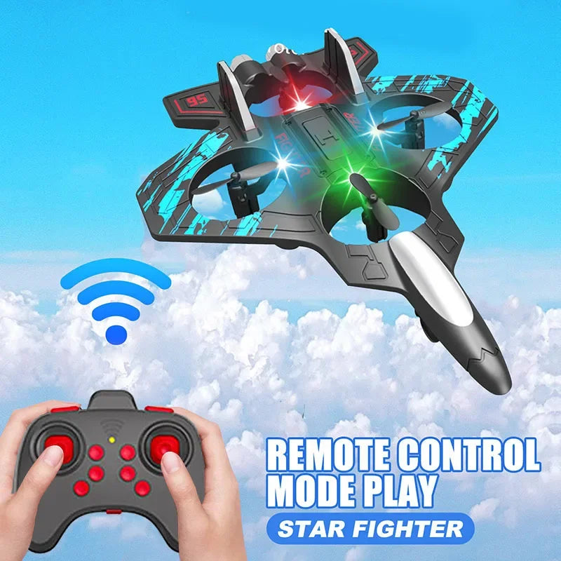 2.4GHz RC Drone with 4-Axis Gyro, One-Key 360° Flip Stunt Plane, Easy To Fly Remote Control Aircraft for Kids Adults