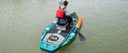 2 Person Inflatable Kayak for Fishing, Double Seat Folding Canoe with Pump, Portable Kayak for Lake River Outdoor Water Sport