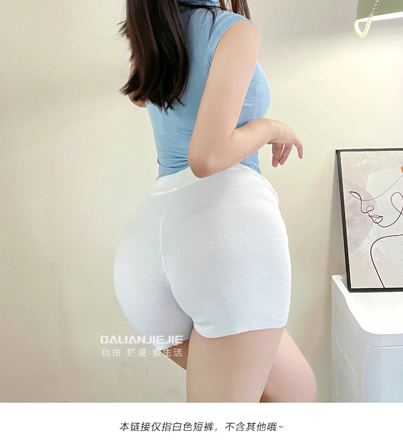 White Big Size Shorts For Women Summer Thin Breathable White Sports Fashion Sexy Slim Women Shorts 2024 New Korean Women X9UZ