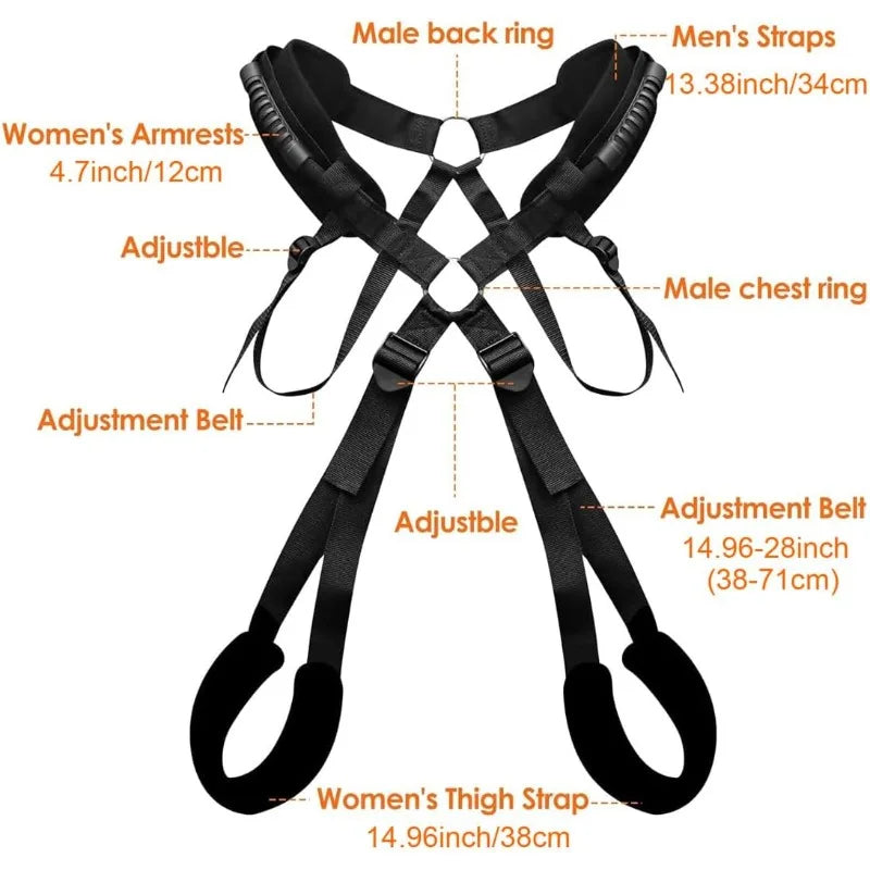 Sex Swing Set with Bondage Love Slings for Couples Adjustable Strap Adult Sex Toy Soft Plush Padding Mat Sex Restraints Toy Sex