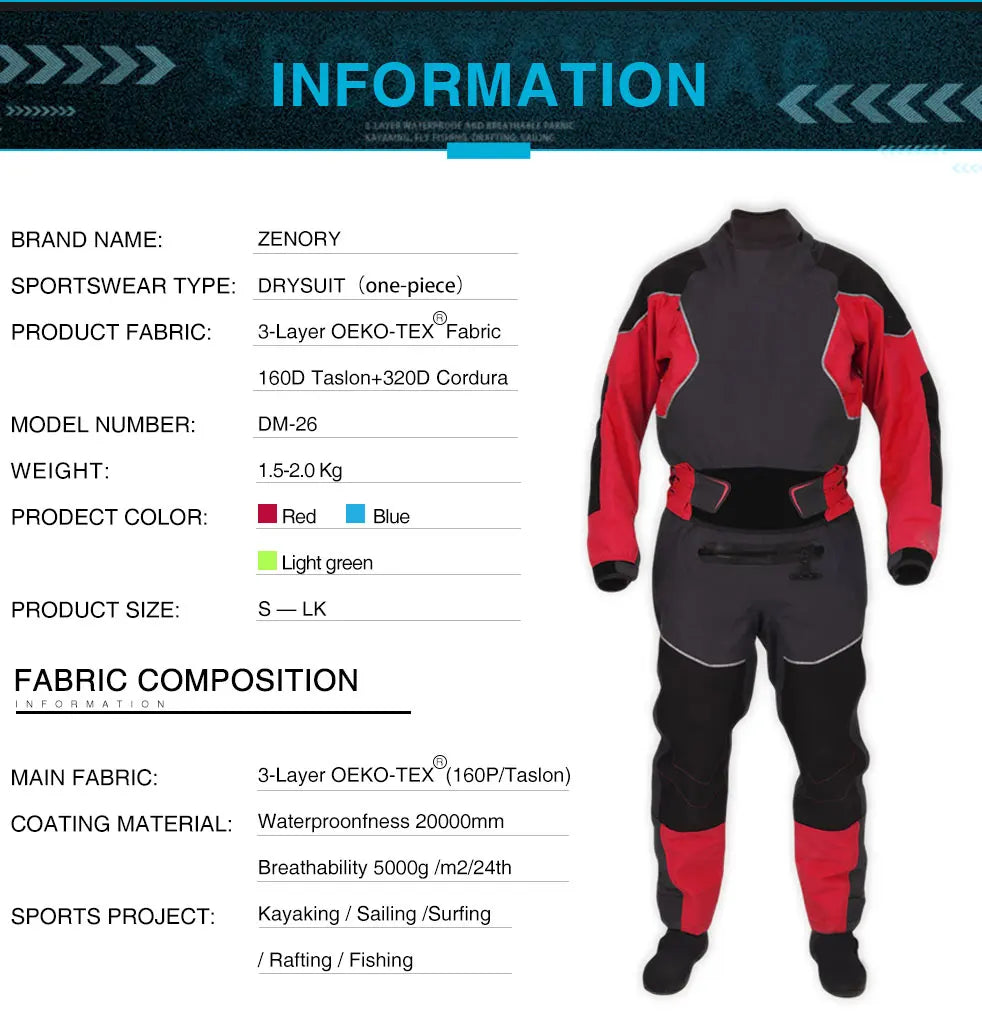 Dry diving suits, kayaking, paddleboarding and other water sports waterproof quick-drying clothing are all waterproof