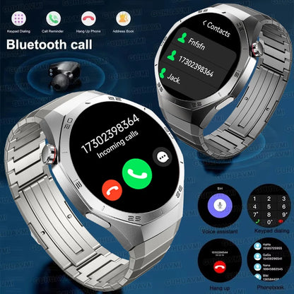 Luxury Metal Smart Watch For Men AMOLED Screen Bluetooth Call GPS Tracking Sports Heart Rate Monitor Smart watch For Android iOS