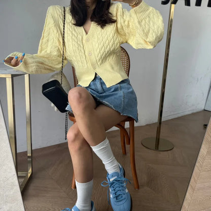 Chic High Waist A-Line  Skirt Women's Jeans ort Skirt Spring Vintage Slimming Splicing Hemming Girl's Faion Commute