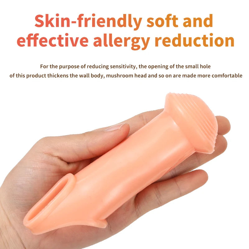 Adult Products Male Delayed  Adult Sex Toy Delayed Ejaculation Penis Extender Condom Male Silicone Male Chastity Cage Device