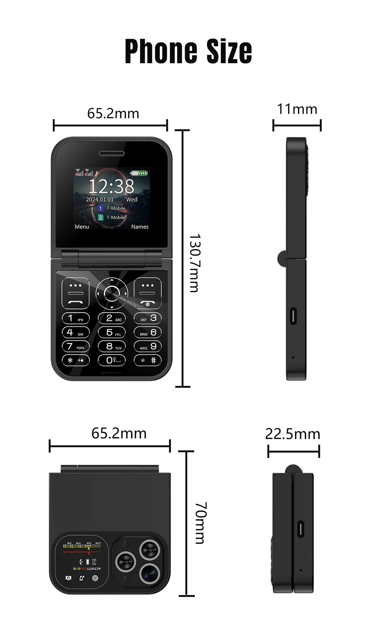 SERVO F15 Mini Small Flip Mobile Phone 2 SIM Standby Speed Dial Magic Voice Flashlight Call Recording 2G GSM Cute Fold Cellphone