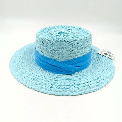 hats beach hat bohemian flat brim hat hand woven straw hat ladies summer vacation travel sun hat