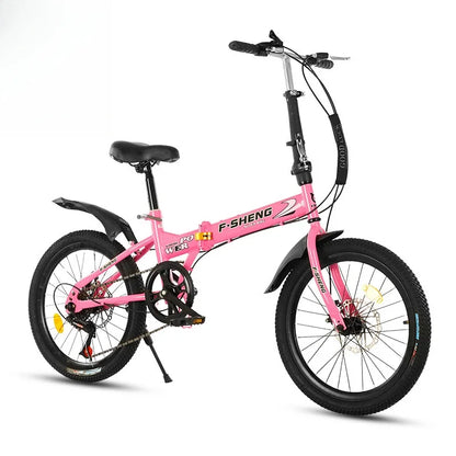 20Inch Folding Bicycle 6-Speed Double Disc Brake Geared Bicycle - Compact Travel-Friendly Bike for Easy Storage And Transport