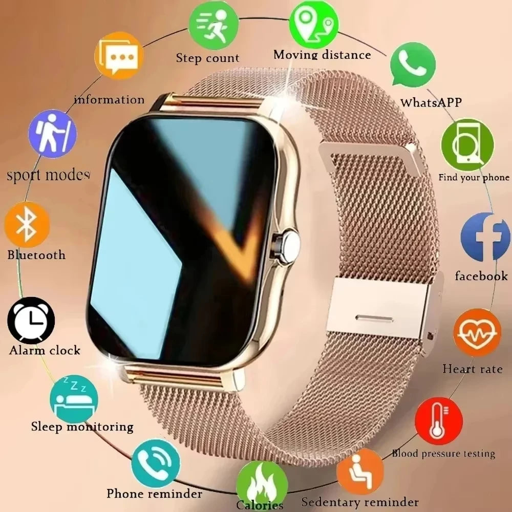 LAXASFIT 2026 New Smart Watch Bluetooth Talk Full Touch Screen Heart Rate Monitor Sports Fitness Smart Watch Men Women Gift