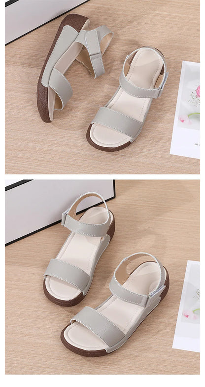 Women Shoes Wedge Heels Sandals 2025 Summer New  Sandals Female Platform Lether Elegant Wedges Sandals Sandalias Mujer