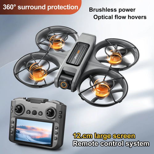 2025 New S156 Drone with Screen Brushless Optical Stream Positioning Quadcopter with Camera FPV Traverser Novice Toy Airplane