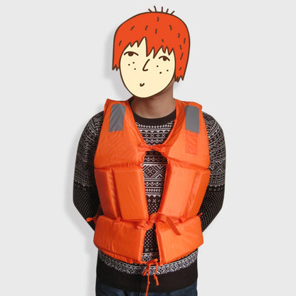 Fishing Life Jacket Swimming Safety Life Vest with Whistle Polyester Survival Suit Buoyancy Jacket for Kayaking Skiing Driving