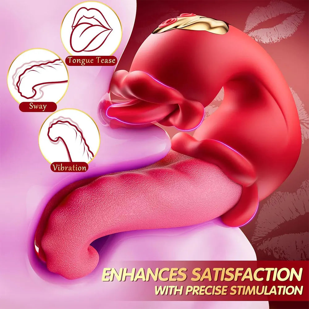 Vibrator Adult Sex Toys for Women 4 in 1 Tongue Thrusting Vibrators Dildo Sucking Clit Stimulator for Female Couples Adult Games