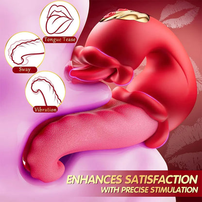Vibrator Adult Sex Toys for Women 4 in 1 Tongue Thrusting Vibrators Dildo Sucking Clit Stimulator for Female Couples Adult Games