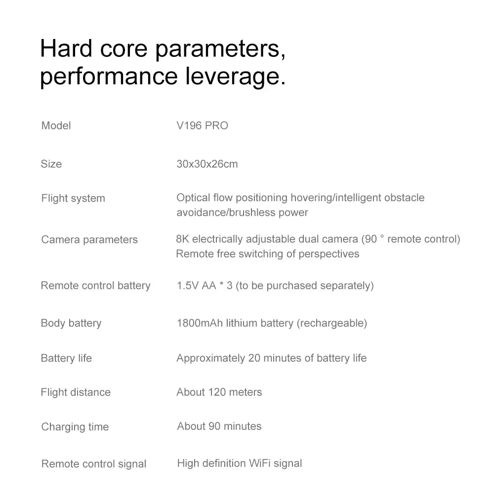 Race Drone  8K Dual Professional Aerial Photography HD Dual-Camera WIFI FPV Four-Axis Rc Quadcopter Toy UAV