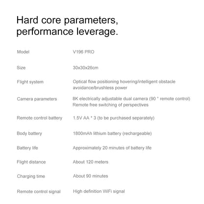 Race Drone  8K Dual Professional Aerial Photography HD Dual-Camera WIFI FPV Four-Axis Rc Quadcopter Toy UAV