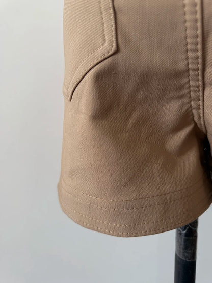 Khaki Casual Pants for Women Autumn and Winter Outerwear Booty Shorts Hips Elastic Tight Design High Waist Slimming Shorts Women