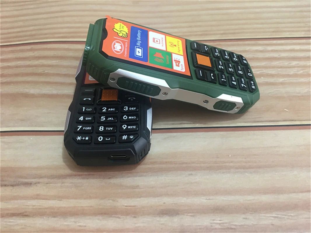 Mini Rugged Mobile Phone, 1.8", Push Button,Dual Sim, BT,Dual Flashlight, MP3,Wireless FM,BigHorn Dustproof Shockproof CellPhone