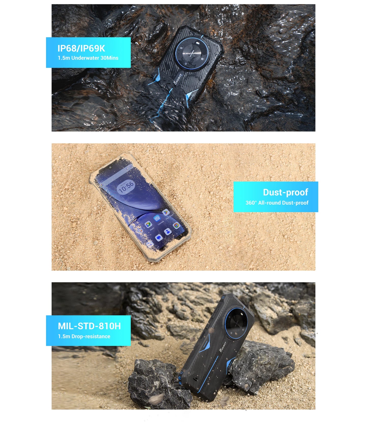 [World Premeire]FOSSiBOT F105 Rugged Smartphone Android 14 OS 10300mAh 12+64GB Mobile Phone 20 MP Camera 6.745" HD+ IPS Phone