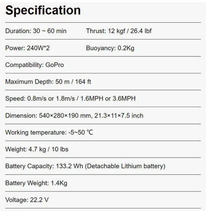W7 Fast Subacqueo Electric Da 300W 500W Sublue Jet Underwater Scooter Msds Approved Acqua Seascooter Sea Underwater Scooter