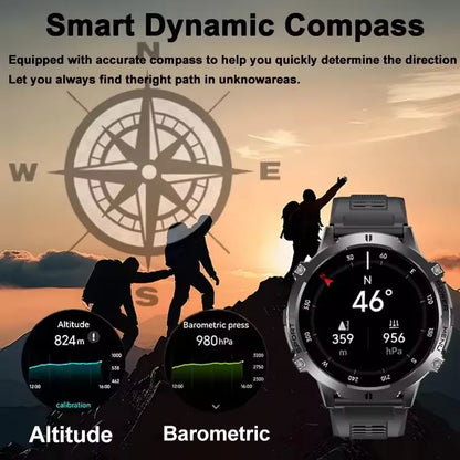 2025 New Outdoor Military Smart Watch Men 1.73" AMOLED IP69K 5ATM Waterproof 1000mAh Super Large Battery BT Call Smart  Watches