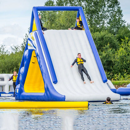 Inflatable Water Game Floating Climbing Tower With Slide Play Park Amusement for Adults and Kids