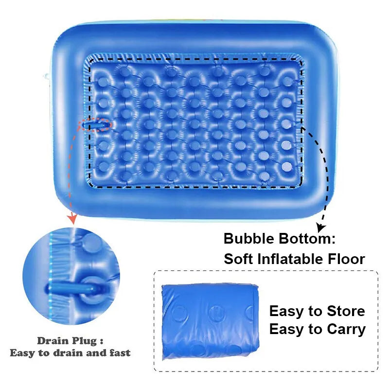 1M Baby Inflatable Pools Swimming Pool Water Pools Kids Bath Bathtub Outdoor Indoor Water Game Party for Children Boys Girls Dog