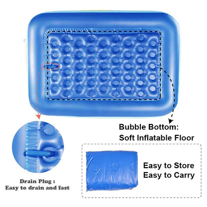 1M Baby Inflatable Pools Swimming Pool Water Pools Kids Bath Bathtub Outdoor Indoor Water Game Party for Children Boys Girls Dog