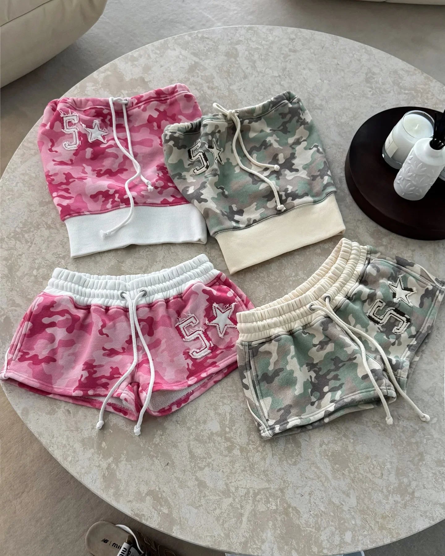 Y2k Millennial Hip Hop Womens Shorts Camouflage American Embroidered Low Waist Shorts Sexy Fashion Trendy Pattern Sports Shorts
