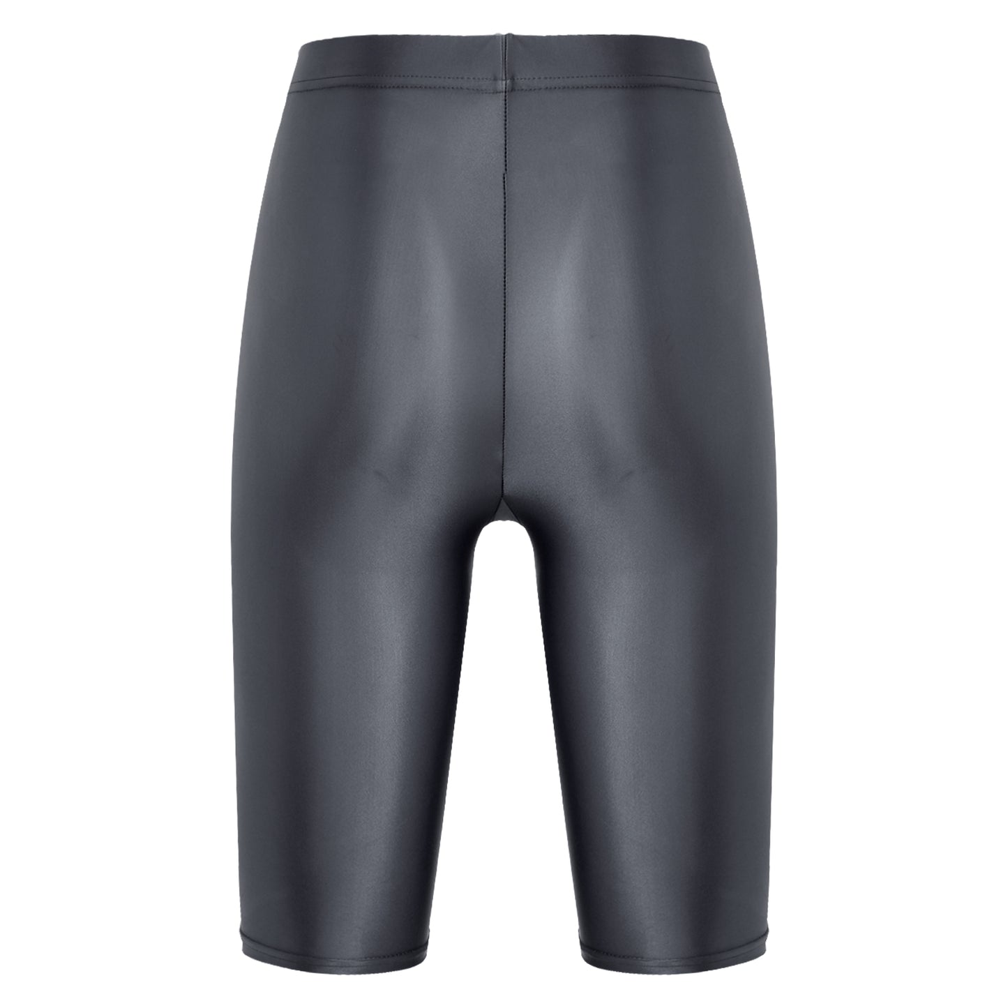Women Glossy Shorts High Waist Fitness Short Leggings Oil Shiny Knee-Length Tights Swimming Trunks Female Workout Sports Bottoms