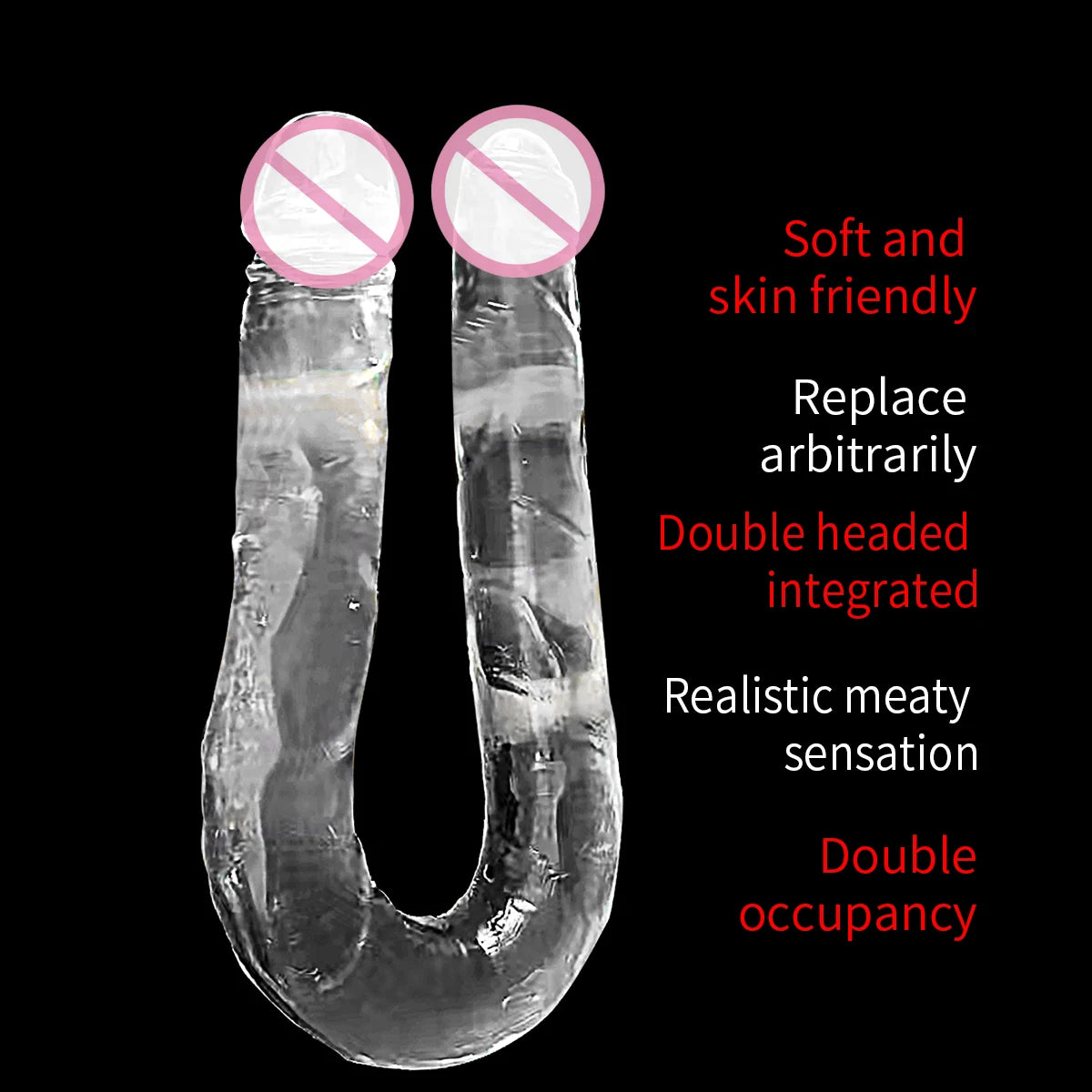 45cm double-headed realistic long dildo, suitable for lesbian couples, gay men, and adults as a sex toy or anal toy