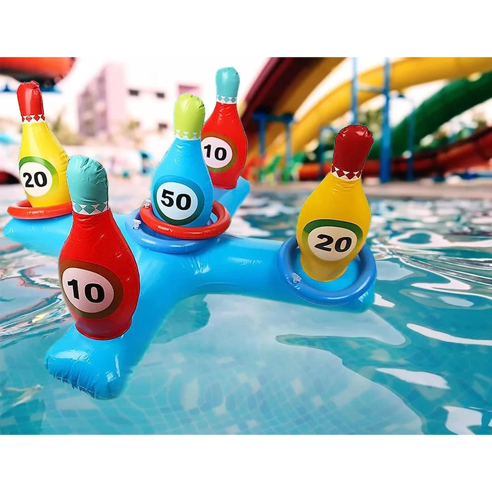 1 pcs of inflatable water bowling games with air pumps, swimming pools, and inflatable underwater sports suitable for swimming p
