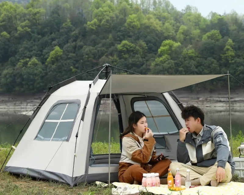 Large Space Sunshade Camping Tent Family Portable Relaxing Rainproof Multi Beach Tents Outdoor Trip Rest Camping Equipment