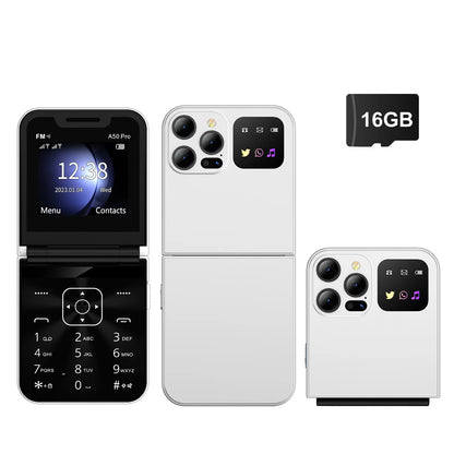 Foldable Mobile Phones Speed Dial 2 SlM Cards 2.4" Display Cellphone Call Recording LED flashlight Blacklist FM Radio Telephones