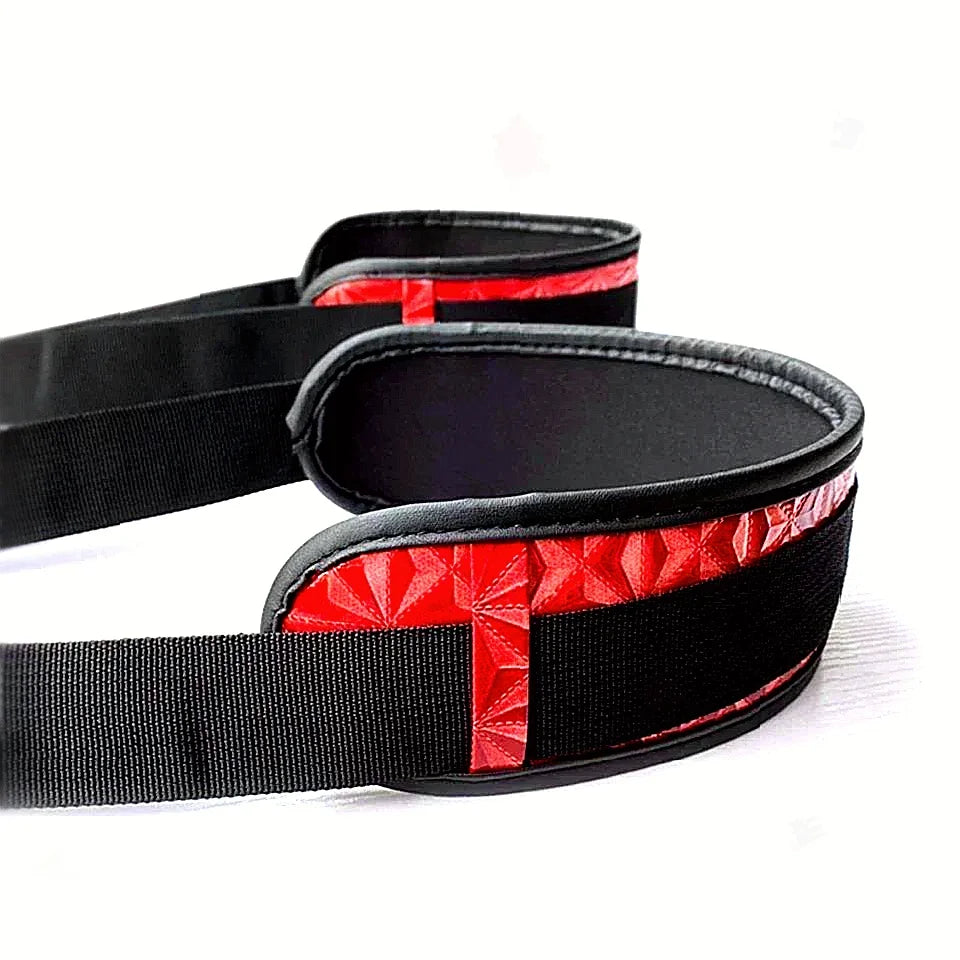 Sex Swing Bondage Kit Utilizes Thigh Restraint Sling Mechanisms To Ensure Secure Leg Binding For Adult Slave Roleplay Scenarios