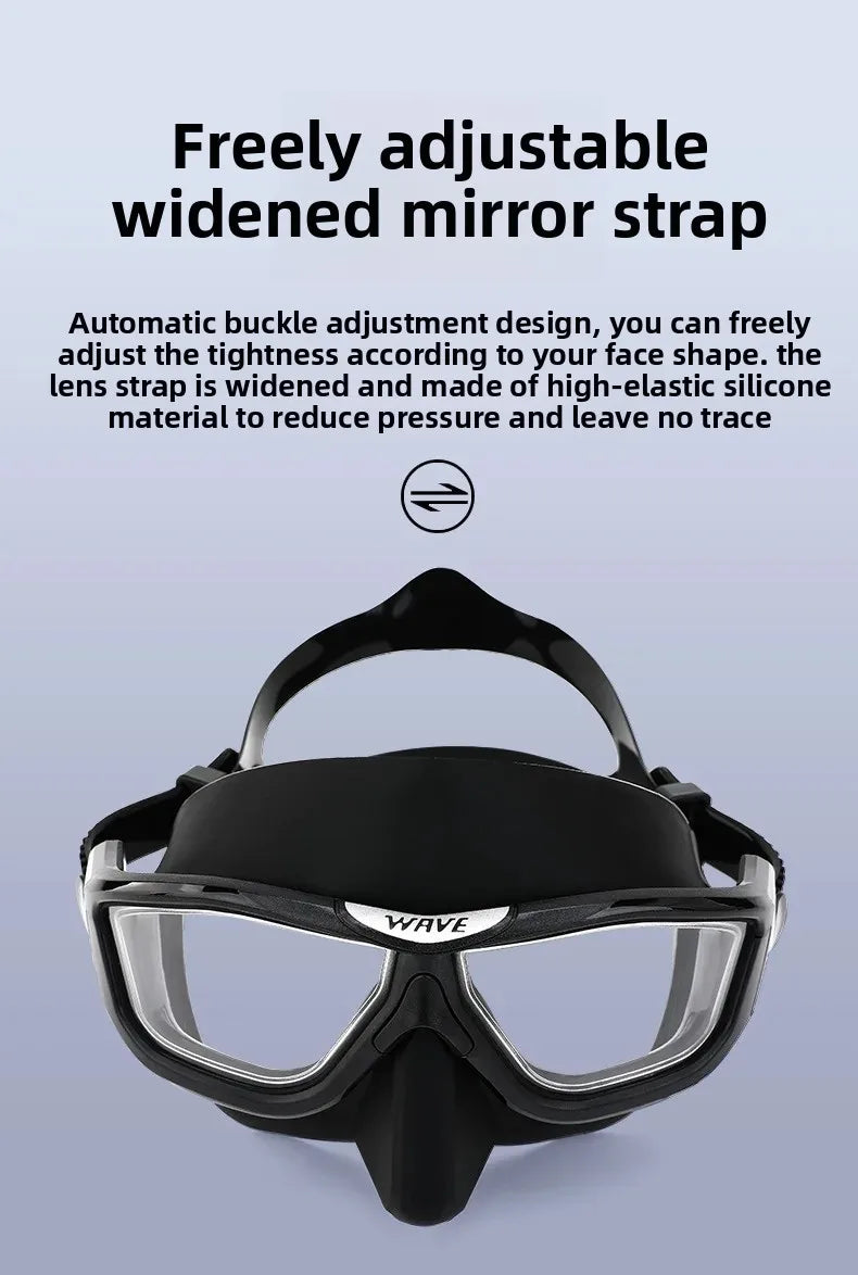 Professional Anti-fog HD Large Frame Diving Goggles Full Face Snorkeling Mask Freediving Scuba Equipment