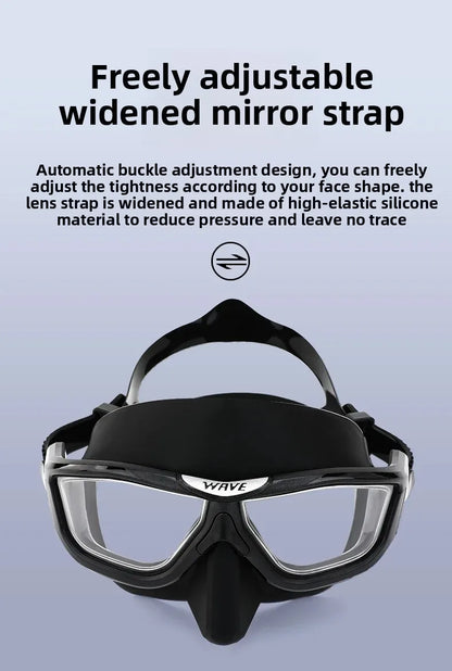 Professional Anti-fog HD Large Frame Diving Goggles Full Face Snorkeling Mask Freediving Scuba Equipment